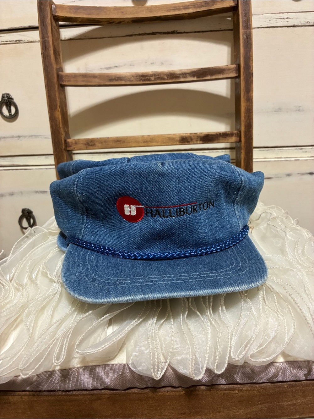 Two Vintage Halliburton Denim Cap – Never Worn – Oilfield Workwear Hat